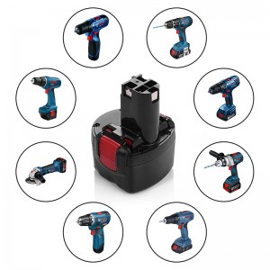 Ni-Cd 9.6V 2000mAh akkukennojen vaihto-sähkötyökalut Bosch BAT100, BAT119